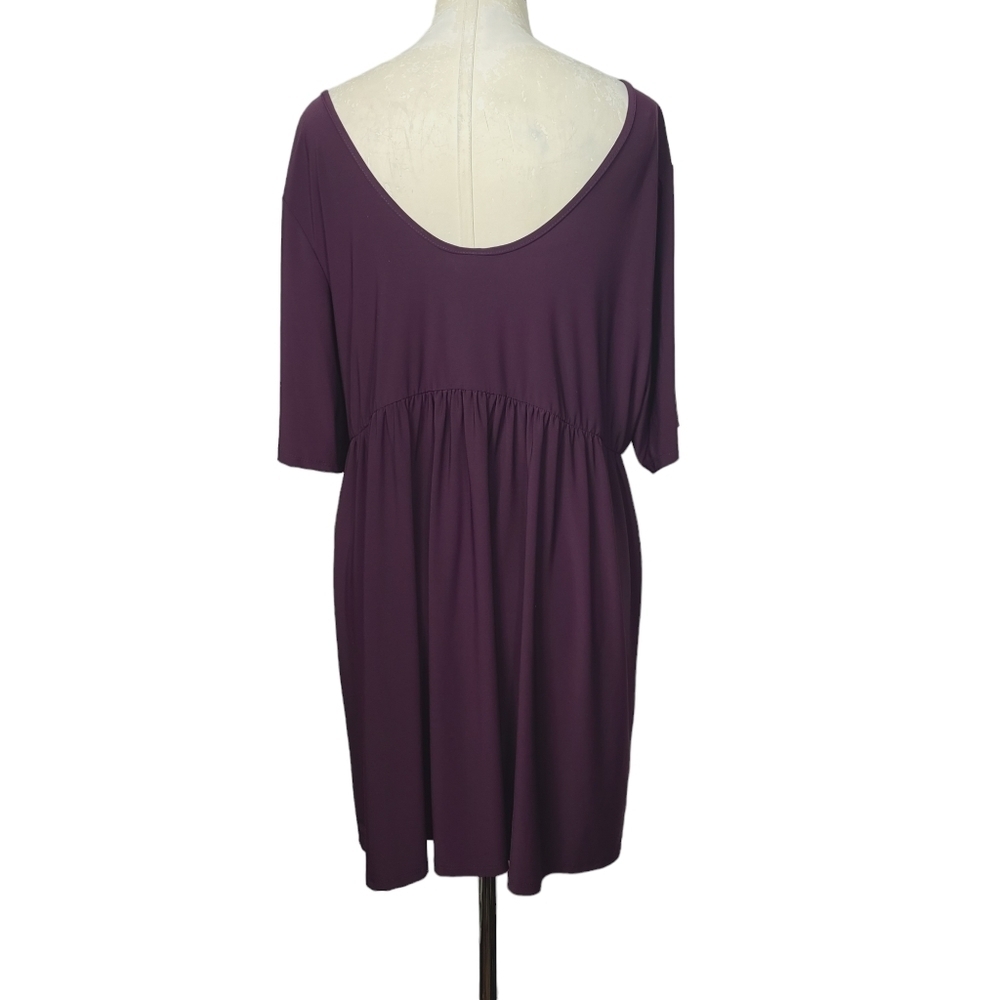 Torrid V Neck Short Sleeves Purple Tunic 3X - Picture 4 of 7
